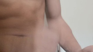 muscle man jerking off and cum