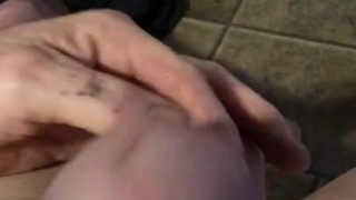 Tattooed big white cock busting a big nut squiter