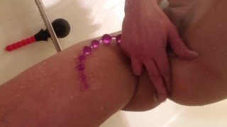 Anal Beads in the Shower