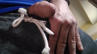 Flaccid and pouring out precum