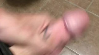 White Cock cumming at work