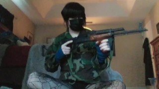 Shy Femboy Field Strips His AK