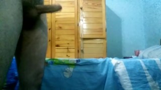 Striptease and jerk off before interruption (my step brother saw me naked)