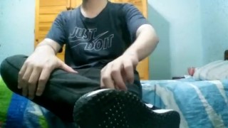 Striptease and jerk off before interruption (my step brother saw me naked)