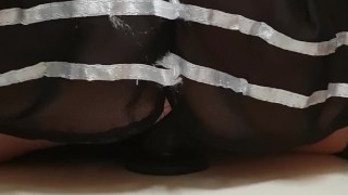 Sissycuckold Rides Black Dildo As Wife Fucks Stranger