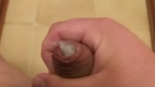 White cockshot jerking off