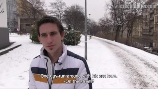  CZECH HUNTER 395 - Cute Hunk Whips Out His Dick In The Snow Then Goes All In
