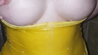Huge tits wet in the shower