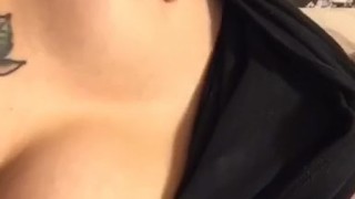 goth slut shows off her goth tits