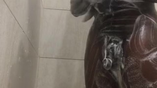 U.S MARINE shows off hard cock in shower!!!! MUST SEE