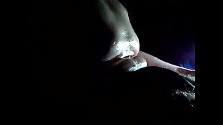 Belly Bloating in Ambient Lighting with Baby Oil (Belly Roll at the end)