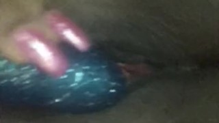Girl plays with pink pussy