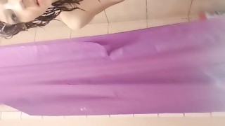 Wet hair and match lit cigarettes -shower play soaked sexy smoker no makeup