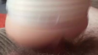 Cumming After using Fleshligh, Dude Masturbating