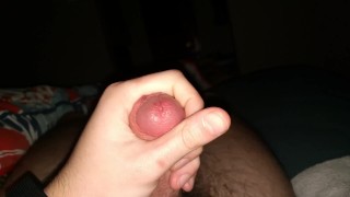 Hands-free precum, finishing on myself