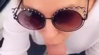 Cherie DeVille gives driver public BJ at rest stop