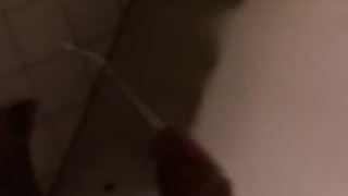 Solo male masturbates while taking a shower