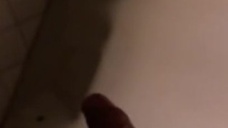 Solo male masturbates while taking a shower