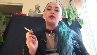 MissDeeNicotine Loves Smoking with her Human Ashtray