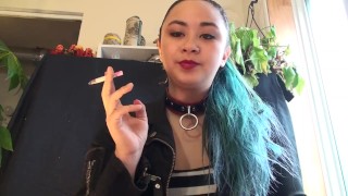 MissDeeNicotine Loves Smoking with her Human Ashtray