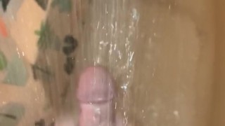Hot teen jerking off in shower
