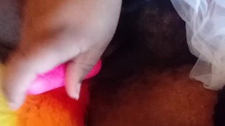 Rainbow Fox Playing With her Hairy Pussy