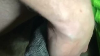 Massive cumshot in sock