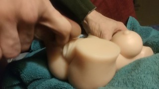 Moaning and groaning as I Creampie the sexdoll