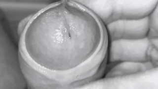 Super close up cumshot with moaning (Black & White)