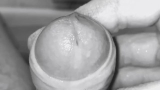 Super close up cumshot with moaning (Black & White)