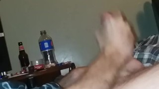 4k Masturbating to porn. Big dick cum covered. She cums then my turn.