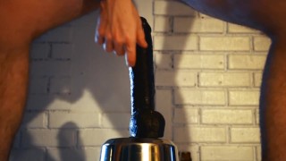 Locked in Chastity bbc dildo ride