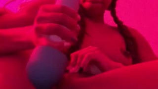 Wand Masturbation - gotta be quiet.