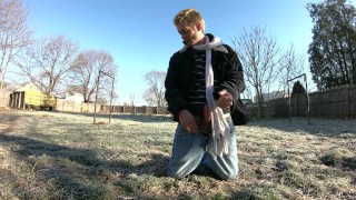 HUGE OUTDOOR CUM LOAD! [Worship my fucking cum @Flint-Wolf.com]