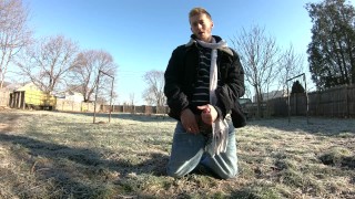 HUGE OUTDOOR CUM LOAD! [Worship my fucking cum @Flint-Wolf.com]