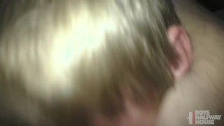 Struggling Young Jizz Bin Tag Teamed Hard Bareback