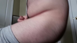 A cumshot after going outside in just thin pants