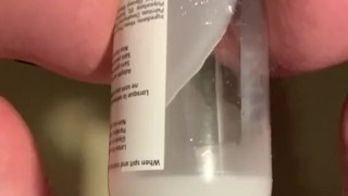 fuckwater lube bottle in ass with squirting