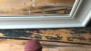 Busting Huge Nut in Mirror