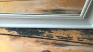Busting Huge Nut in Mirror