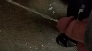 Desperation piss public 60 seconds at hotel parking garage.