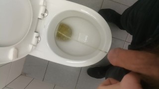 Just a pissing with cock ready to Explode. That's really hard for a boy