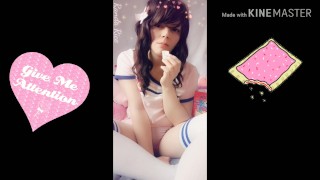 Petite Asian cutie snack time