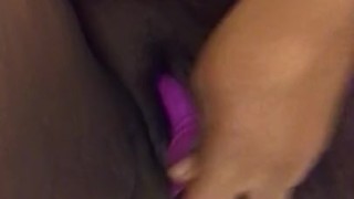 Ebony pussy toy play