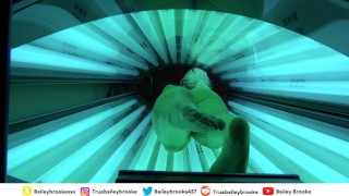 Horny Teen Caught On Masturbating In Tanning Bed