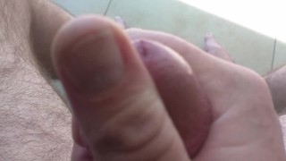 Sammy Austin Risky Small Dick Outdoors on Balcony