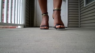 Majesty Feet In Heels Out On Balcony