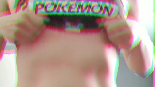 VHS style video of me playing with my tits.