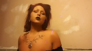 goth succubus dances for you while getting wet