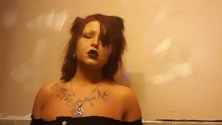 goth succubus dances for you while getting wet